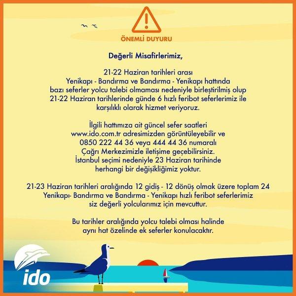 İDO'dan tepki çeken sefer iptali