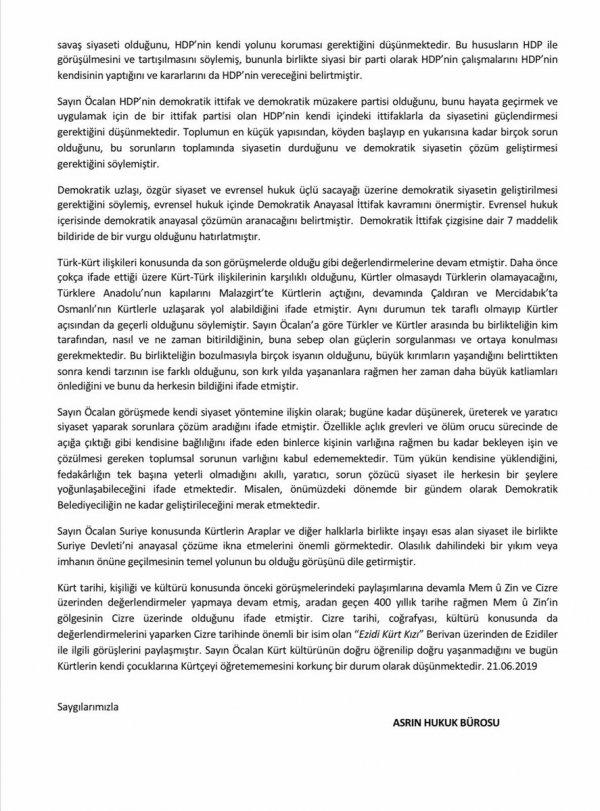 Öcalan'ın avukatları açıklama yaptı