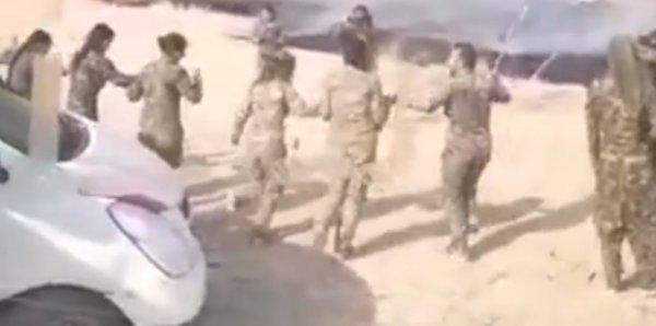 Tarım arazileri yanarken teröristler halay çekti