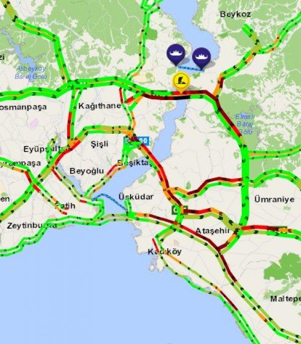 FSM Köprüsü'ndeki trafik yoğunluğu