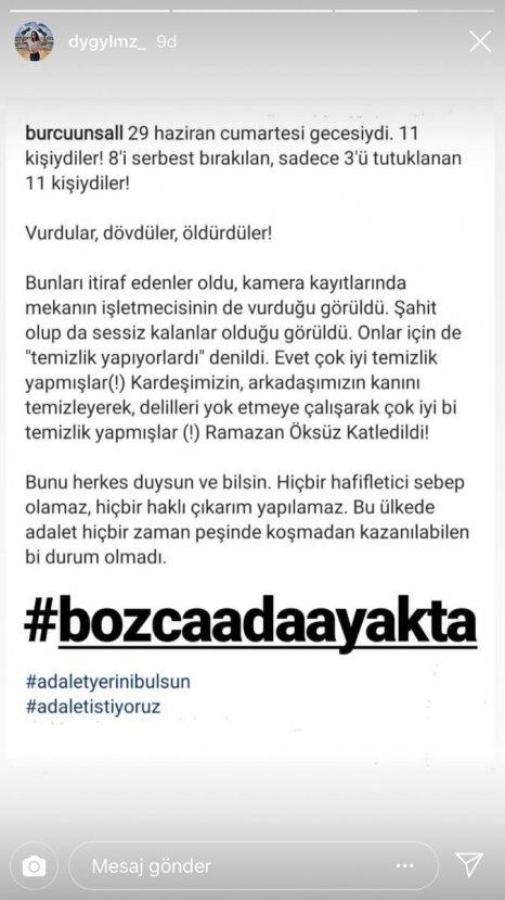 Bozcaada, Ramazan Öksüz cinayeti için ayakta