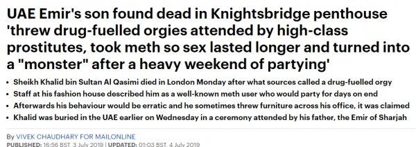 BAE Prensi Kasimi uyuşturucu bağımlılığıyla biliniyordu