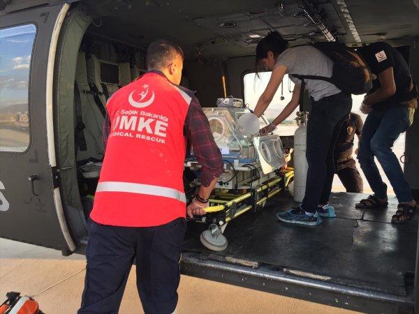 Van'da polis helikopteri Aydan bebek için havalandı