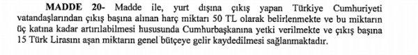Yurt dışına çıkış harcında rakam 3 katına çıkabilir
