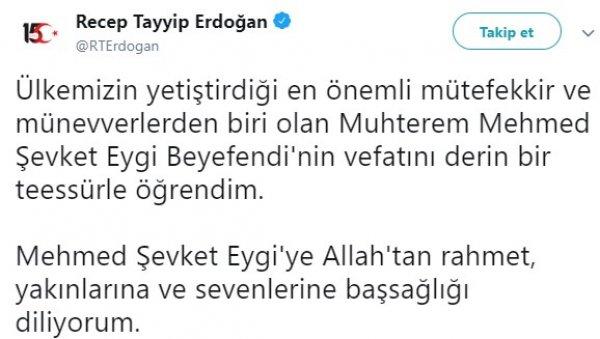 Mehmed Şevket Eygi vefat etti