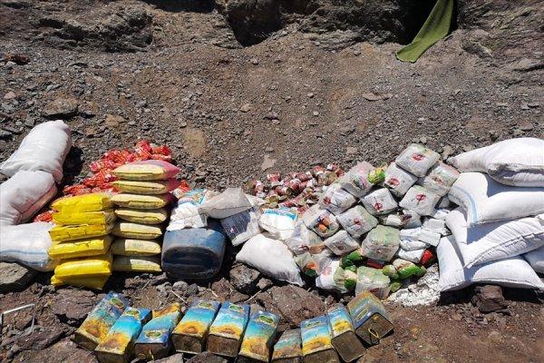 Teröristlere ait mağaradaki malzemeler imha edildi