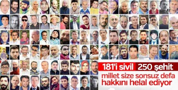 15 Temmuz'da şehit olan vatan evlatları