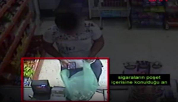 Gaziantep'te sigara hırsızlığı kamerada