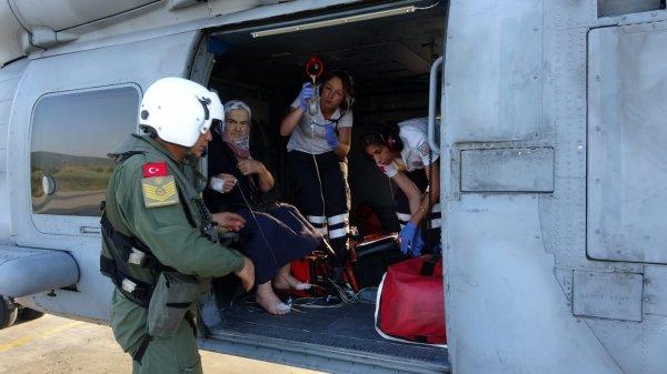 Gökçeada'daki hastaya askeri helikopter yetişti
