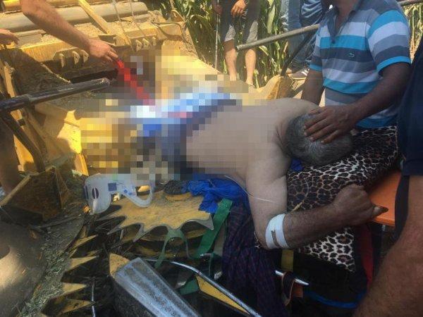 İzmir'de bir kişi bacaklarını biçerdövere kaptırdı