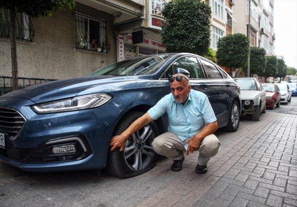 Güngören'de park halindeki 10 aracın lastiği patlatıldı