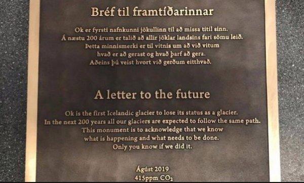 İzlanda'da 'ölen' ilk buzul için tören