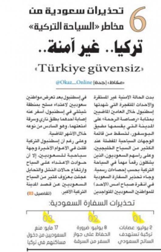 Suudi Arabistan medyasında Türk düşmanlığı
