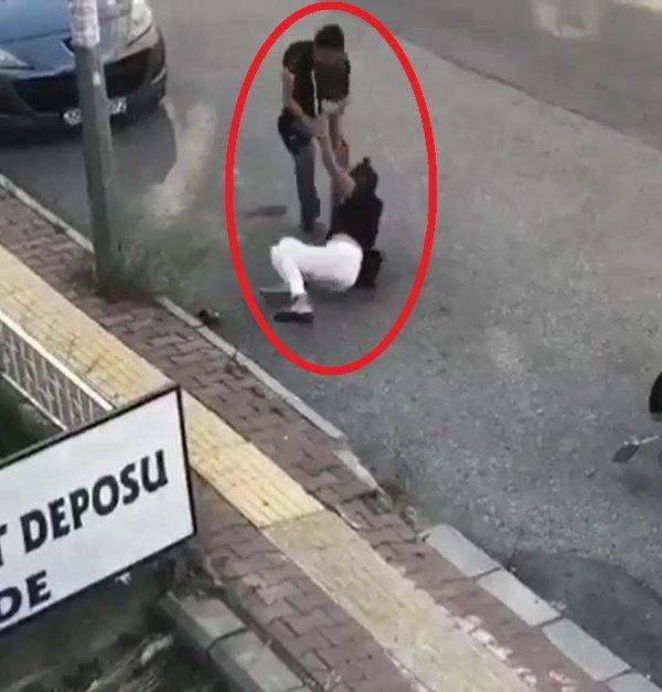 Samsun'da kurye ile müşterinin kavgası kamerada