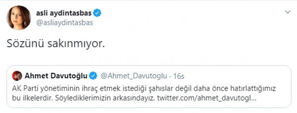 Aslı Aydıntaşbaş, Ahmet Davutoğlu'nu gazlıyor