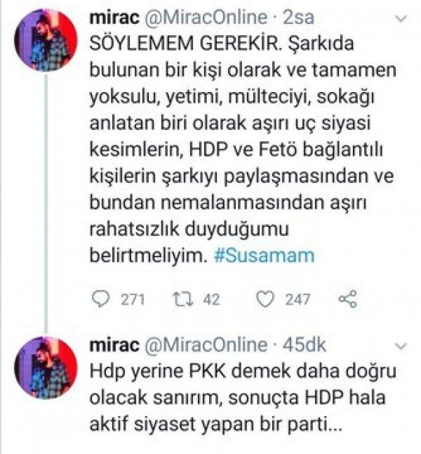 Susamam klibindeki rapçi geri adım attı