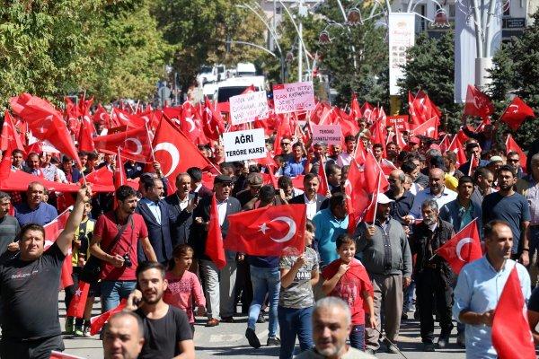 Doğu illerinde teröre tepki yürüyüşleri
