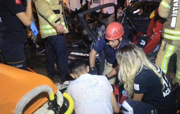 Makas attı, önce bariyere sonra başka araca çarptı