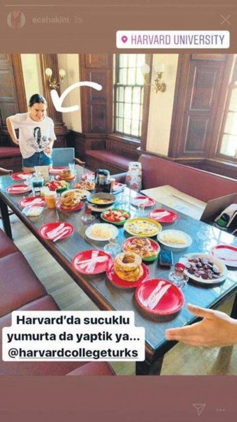 Ece Hakim, arkadaşlarına Harvard'da sucuklu yumurta yaptı