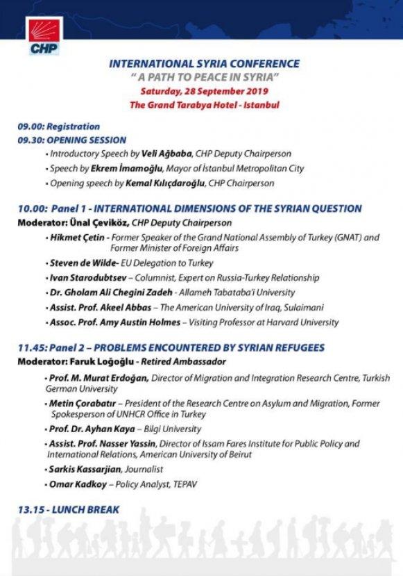 CHP'nin düzenlediği Suriye konferansı