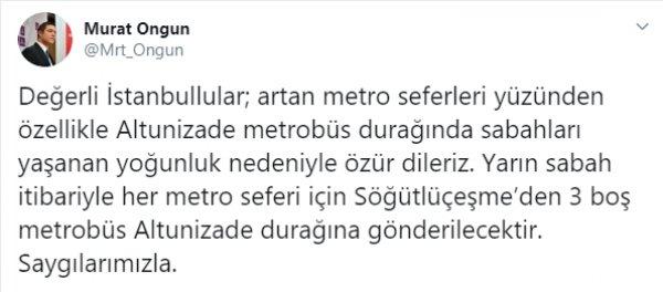 İBB, Altunizade metrobüs durağı için boş araç kaldıracak