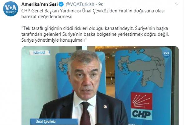 Fırat'ın doğusuna harekat mesajı CHP'den ses getirdi
