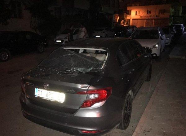 Arabanın üzerine kadın düştü