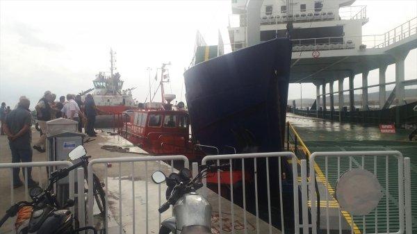 Fırtına, iskeleye bağlı geminin halatını kopardı