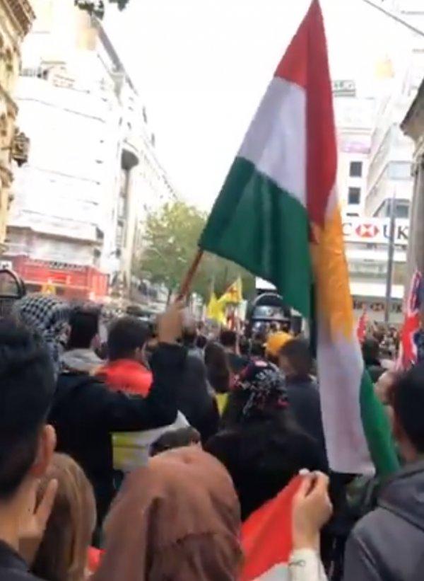 Hong Kong eylemcilerinden YPG'ye destek