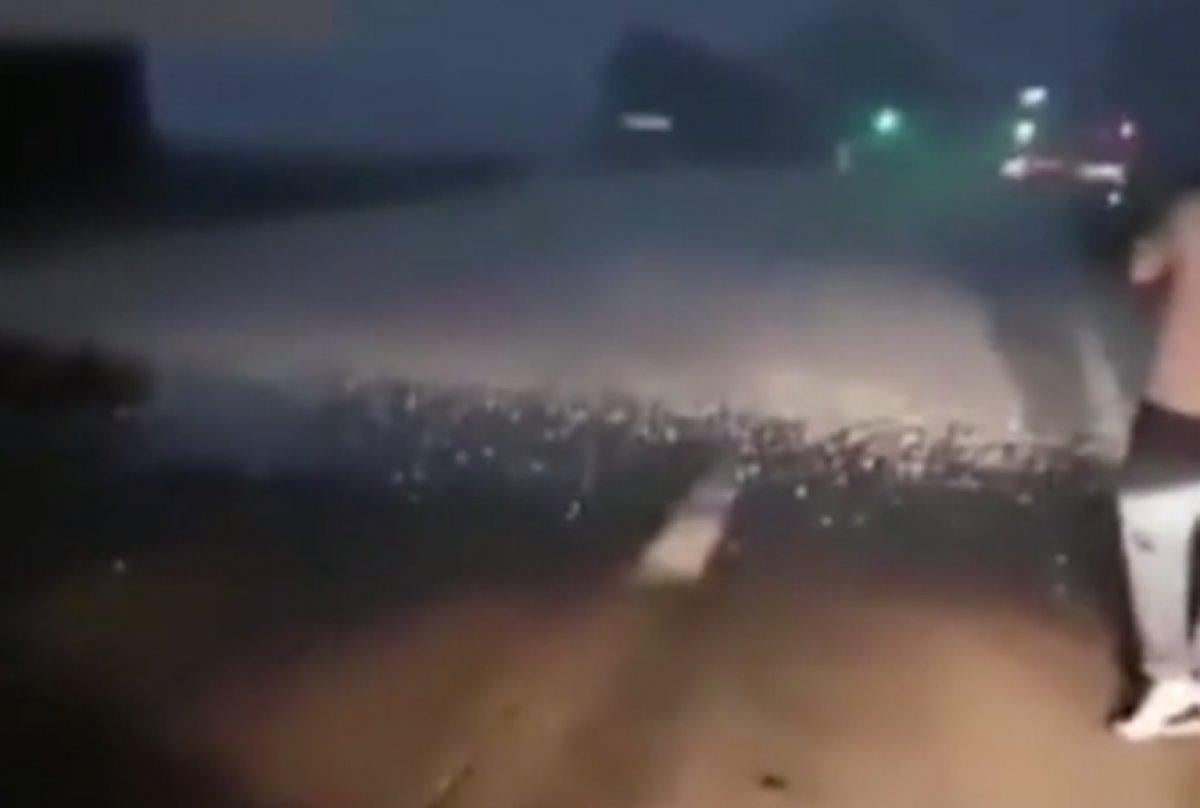 Meksika'da ilginç dolu yağışı