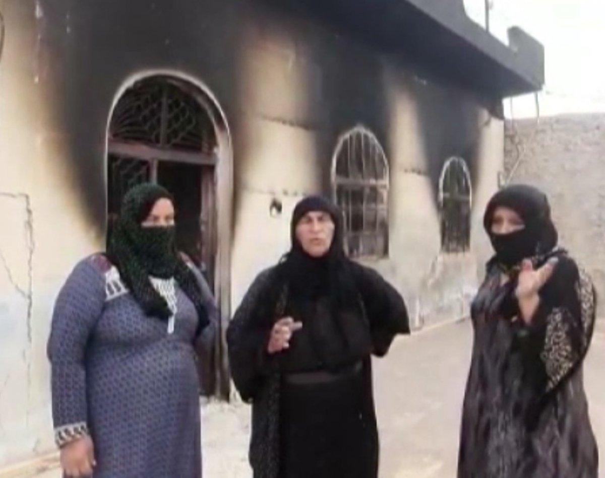 Tel Abyad'da YPG/PKK sivil evlerini yaktı