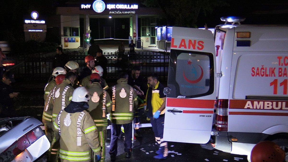 Sarıyer'de trafik kazasında savrulan araç yayalara çarptı