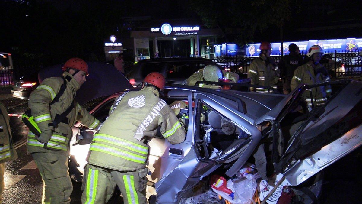 Sarıyer'de trafik kazasında savrulan araç yayalara çarptı