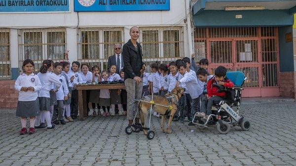 Mehmet öğretmen, sakat hayvanlar için protez yapıyor