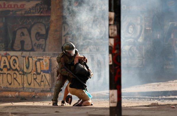 Şili eylemcileri direniş mesajı veriyor