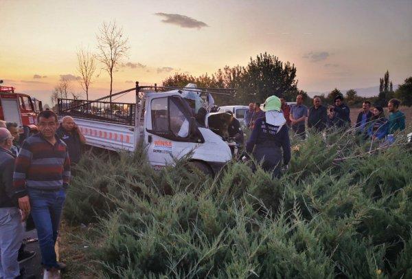 Denizli'de takla atan araç başka araca çarptı