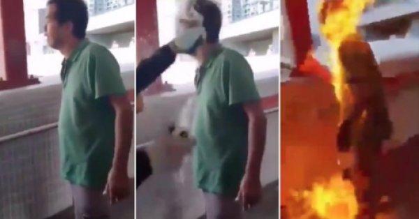 Hong Kong'da polisin göstericiyi vurduğu an