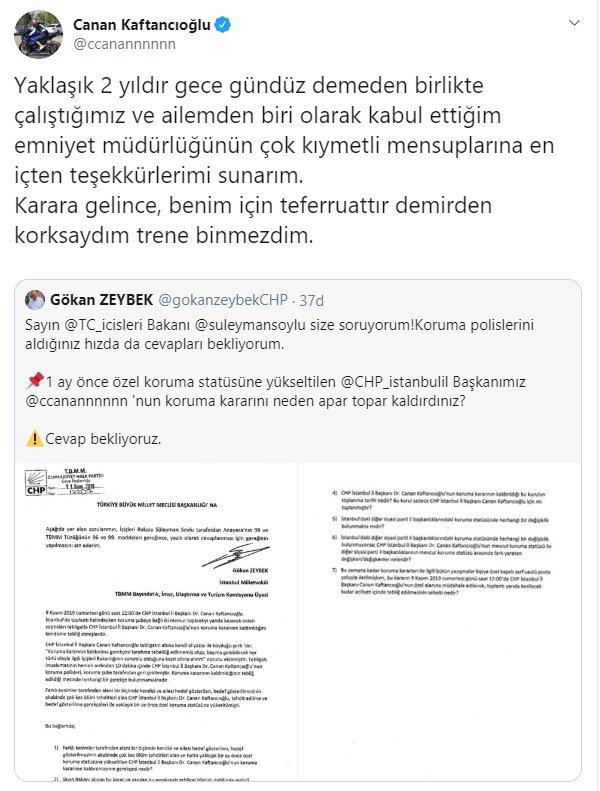 Canan Kaftancıoğlu'ndan koruma polisi tepkisi