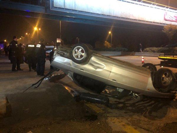 Ankara'da takla atan aracın sürücüsü yaşamını yitirdi