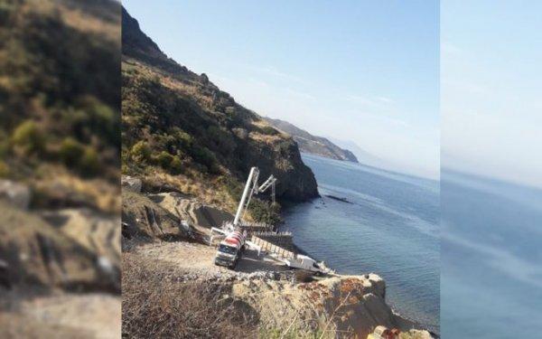 Karaburun'da sit alanına yapılan inşaat yarın yıkılacak