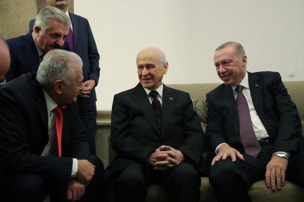 Cumhurbaşkanı Erdoğan, Bahçeli ile bir araya geldi