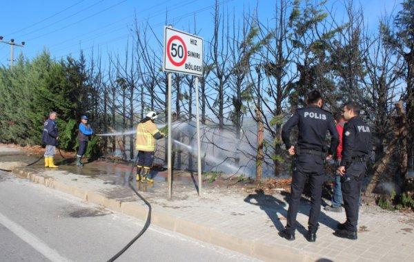 Demir parmaklıklardan kıvılcım sıçradı, yangın çıktı