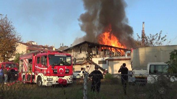 Düzce'de ahşap atölyesinde korkutan yangın