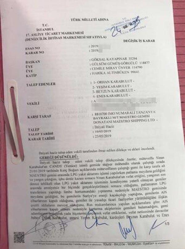 Kerç Boğazı’ndaki patlamanın ardından haciz kararı