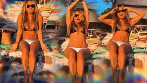 Yonca Evcimik bikinisiyle dans etti