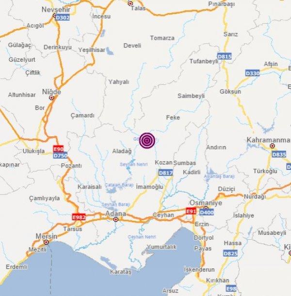 Adana'da 4.0 büyüklüğünde deprem