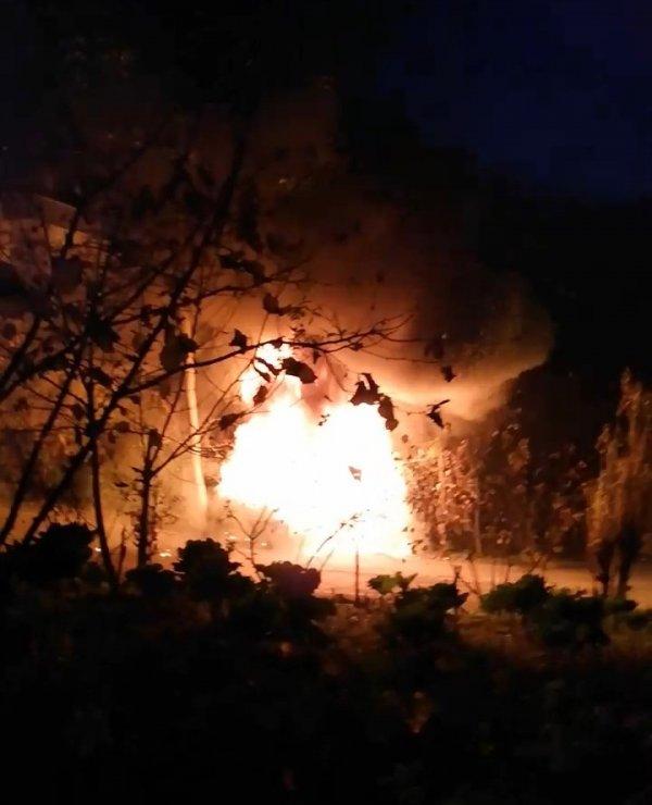 Zonguldak'ta okul servisi yandı