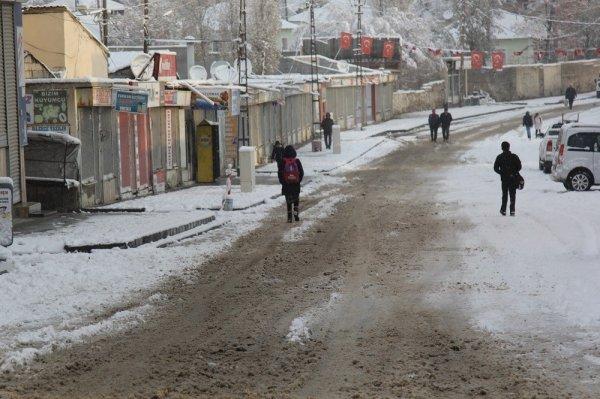 Van'ın Başkale ilçesinde kar 10 santimetreye ulaştı