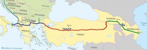 Türkiye'nin Türk Akım ve TANAP doğalgaz haritası