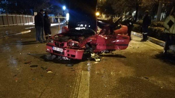 Kırıkkale'de vidanjöre çarpan aracın sürücüsü öldü